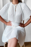 Bat sleeve Short Sleeve Ruched dress