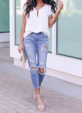 White Zip To It Blouse