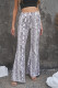 Snakeskin Print Wide Legs Pants