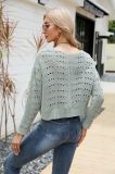 Plain Hollow Out Knit Open Sweater Cardigans
