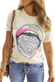 Tie-dye Leopard Lip Tee