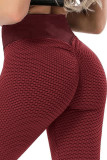 Red High Waisted Butt Lifting Yoga Gym Leggings