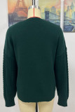 Cable Knit Sleeves Plain Pullover Sweaters