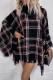 Plaid Stripes Turtleneck Cape Sweater
