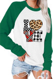 Leopard Plaid Love Heart,Valentine's Day Long Sleeve Top Women UNISHE Wholesale