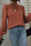 Plain Puffy Sleeves Pullover Sweaters