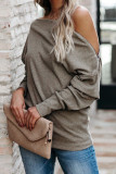 Khaki Ribbed Zip Knit Top