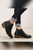 Side Zipper Short Heel Ankle Boots