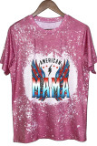 American Mama Retro Wings O-neck Short Sleeve Top Women UNISHE Wholesale