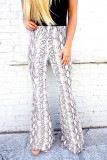 Snakeskin Print Wide Legs Pants