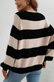 Color Block Striped Loose Pullover Sweaters