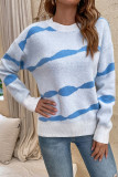 Color Block Wave Striped Pullover Sweaters
