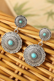 Turquoise Blossom Metal Earrings MOQ 5PCs