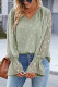 V Neck Lace Sheer Flare Sleeves Blouse