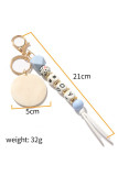 Letter Design With Beading Key Chain MOQ 3pcs