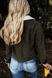 Green Snaps Pocketed Fleece Corduroy Jacket