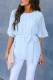 Sky Blue Swiss Dot Tie Blouse