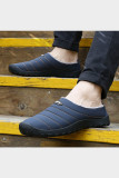 Dark Blue Men's Striped Antislip Shoes