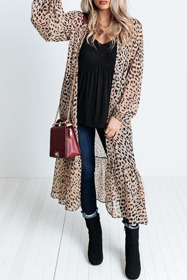 Leopard Print Duster Kimono