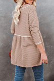 Waffle Knit V-neck Tunic Long Sleeve Top Women UNISHE Wholesale
