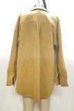 Elbow Patchwork Plain Pocket Fleece Jackets
