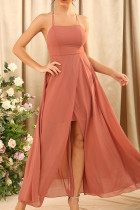 Solid Halter Long Split Dress Unishe Wholesale