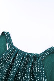 Green V Neck Printed Flowy Tank