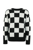 Square Plaid Knit Pullover Sweaters