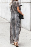 Gray Printed Duster Kimono