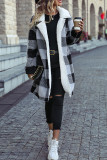 Lapel Plaid Fleece Coat