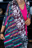 Multicolor Cow Serape Aztec Print Kimono Cardigan