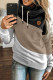 Black Colorblock Cowl Neck Pullover Hoodie