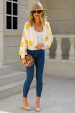 Floral Knit Short Length Sweater Cardigans
