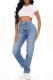 Blue Washed Straight Line Jeans