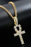 Alloy and Rhinestone Necklace for Men MOQ 5pcs