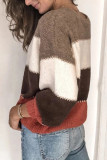 Loose Color Block Pullover Knitting Sweater Unishe Wholesale