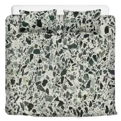 CozyMy Green Seamless Terrazzo 3 Pcs Beddings