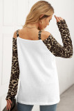 Leopard V-Neck Long Sleeves Blouse