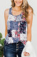 Blue Floral Racerback Tank Top