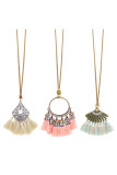 Bohemian Tribal Tassel Cord Necklace MOQ 5pcs