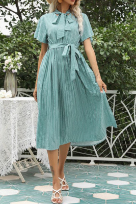 Green Tie Front Long Dress Unishe Wholesale