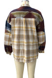 Aztec Splice Plaid Shacket Fleece Coat Women Unishe Wholesale