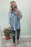 Light Blue Washed Oversized Denim Shirt