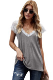 Gray Lace Knit Tank