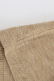 Khaki Round Neck Loose Long Sleeve Top