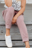 Drawstring Mineral Wash Joggers with Pockets