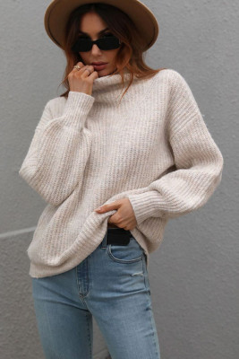 Plain Turtle Neck Pullover Sweaters