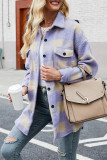 Single-breasted Long Plaid Tweed Coat with Pockets Unishe Wholesale