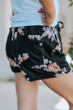 Floral Drawstring Waist Little Girls' Shorts with Pockets