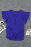 Blue Forever Tonight Button Tie Top